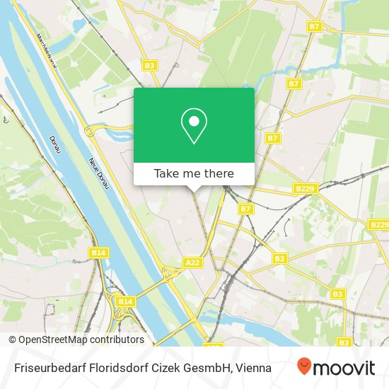 Friseurbedarf Floridsdorf Cizek GesmbH map