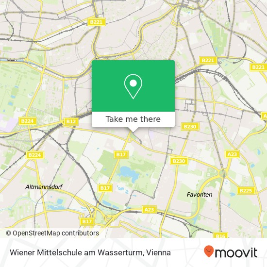 Wiener Mittelschule am Wasserturm map