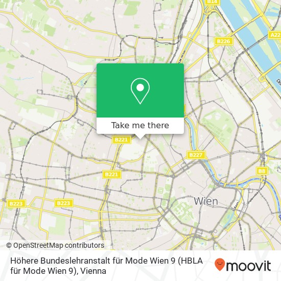 Höhere Bundeslehranstalt für Mode Wien 9 (HBLA für Mode Wien 9) map