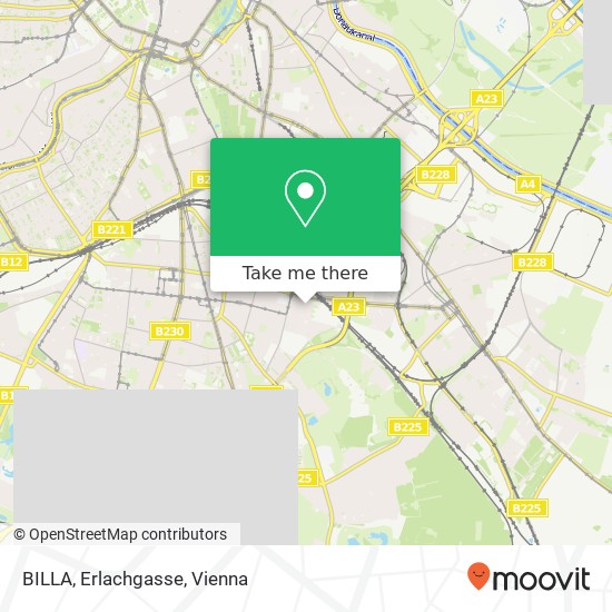 BILLA, Erlachgasse map