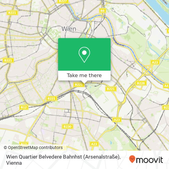 Wien Quartier Belvedere Bahnhst (Arsenalstraße) map