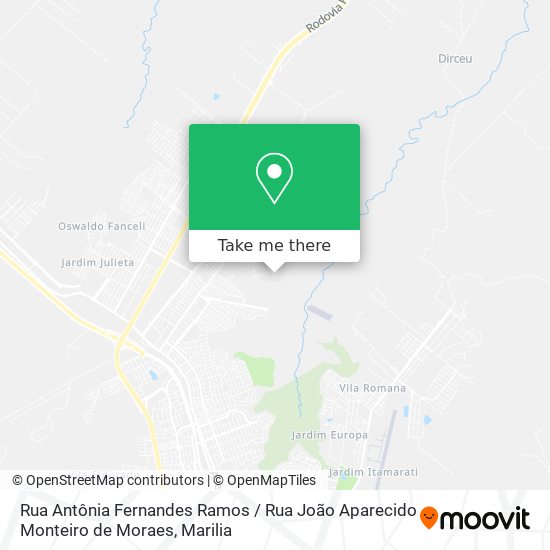 Mapa Rua Antônia Fernandes Ramos / Rua João Aparecido Monteiro de Moraes