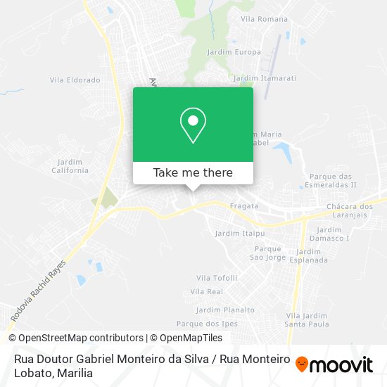 Mapa Rua Doutor Gabriel Monteiro da Silva / Rua Monteiro Lobato