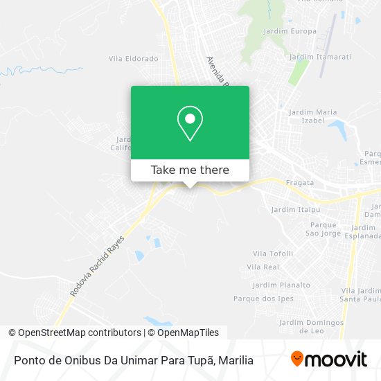 Ponto de Onibus Da Unimar Para Tupã map