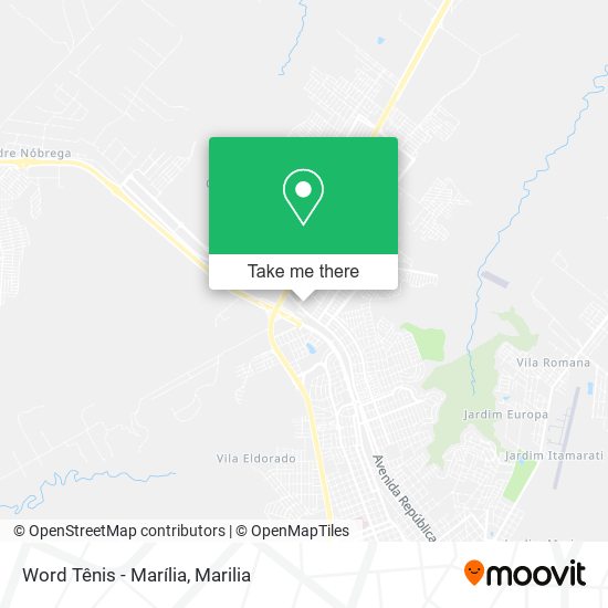 Word Tênis - Marília map