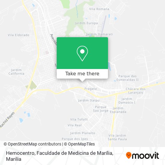 Mapa Hemocentro, Faculdade de Medicina de Marília