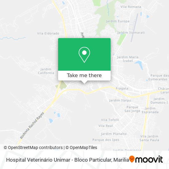 Hospital Veterinário Unimar - Bloco Particular map