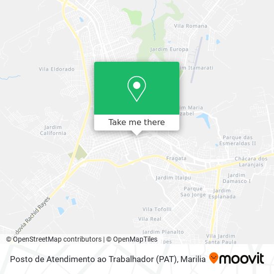 Posto de Atendimento ao Trabalhador (PAT) map