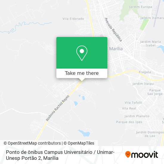 Ponto de ônibus Campus Universitário / Unimar-Unesp Portão 2 map