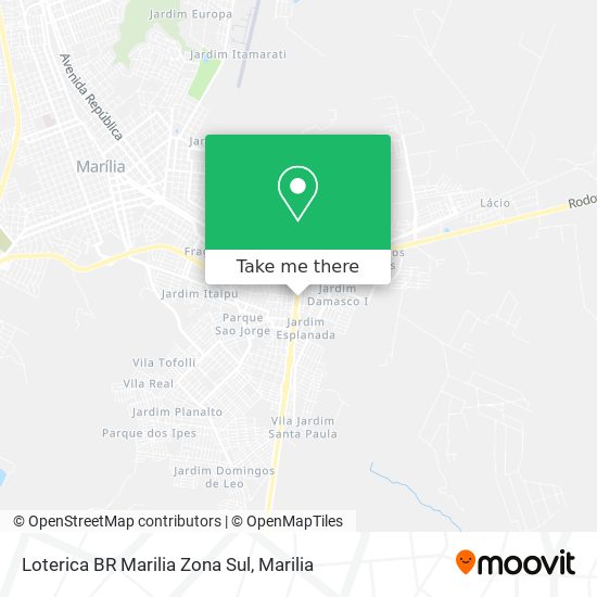 Loterica BR Marilia Zona Sul map