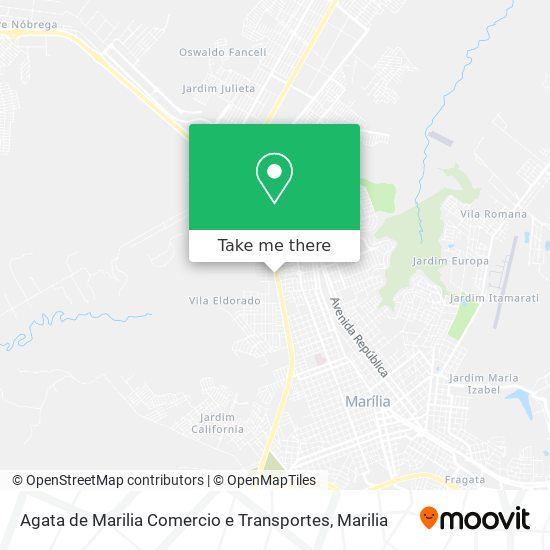 Agata de Marilia Comercio e Transportes map