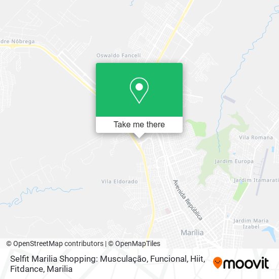 Mapa Selfit Marilia Shopping: Musculação, Funcional, Hiit, Fitdance