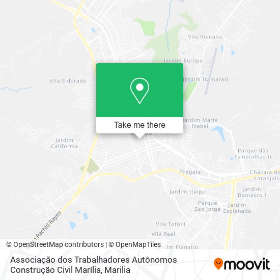 Mapa Associação dos Trabalhadores Autônomos Construção Civil Marília