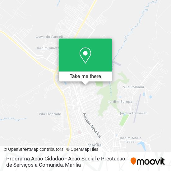 Programa Acao Cidadao - Acao Social e Prestacao de Serviços a Comunida map