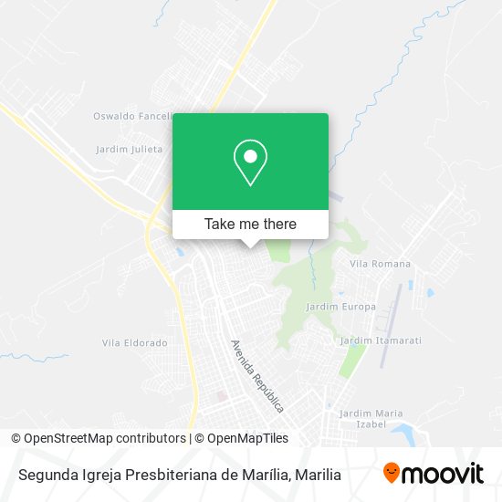 Mapa Segunda Igreja Presbiteriana de Marília