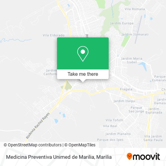 Medicina Preventiva Unimed de Marilia map