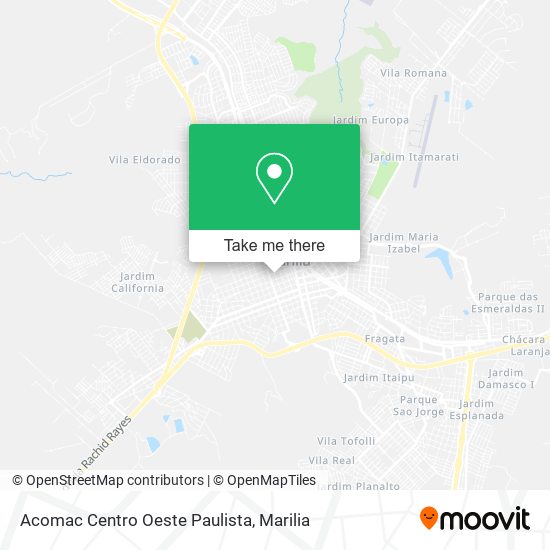 Acomac Centro Oeste Paulista map