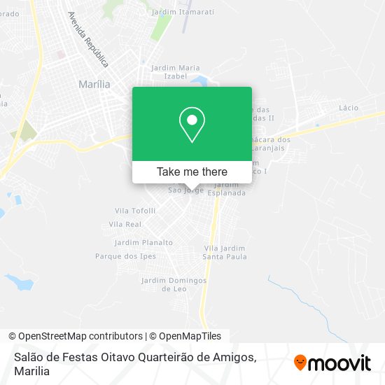 Mapa Salão de Festas Oitavo Quarteirão de Amigos