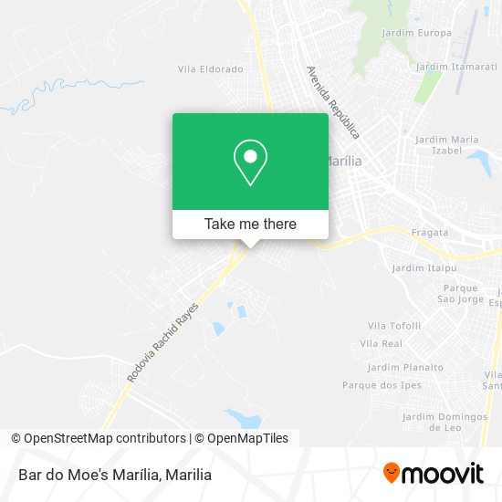 Mapa Bar do Moe's Marília