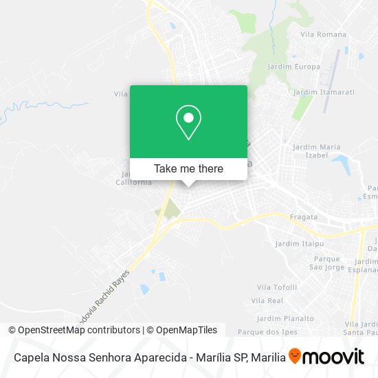 Mapa Capela Nossa Senhora Aparecida - Marília SP