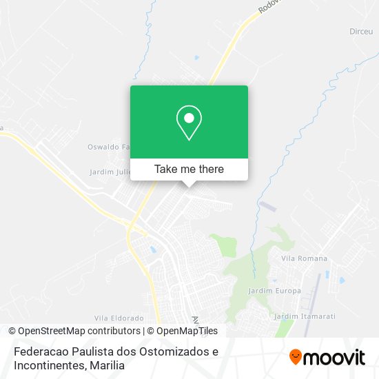 Mapa Federacao Paulista dos Ostomizados e Incontinentes