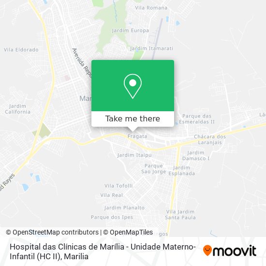 Mapa Hospital das Clínicas de Marília - Unidade Materno-Infantil (HC II)