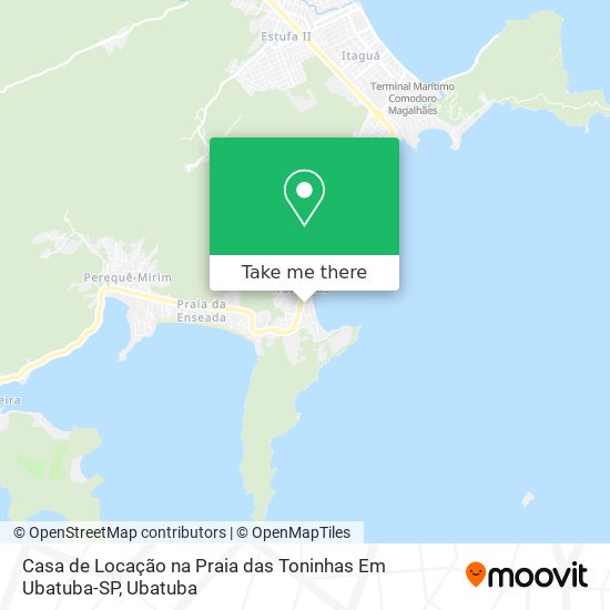 Mapa Casa de Locação na Praia das Toninhas Em Ubatuba-SP