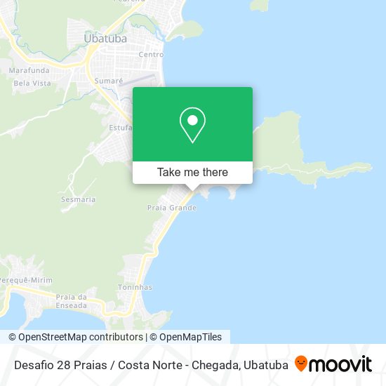 Mapa Desafio 28 Praias / Costa Norte - Chegada