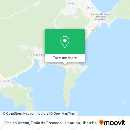 Mapa Chalés Virena, Praia da Enseada - Ubatuba