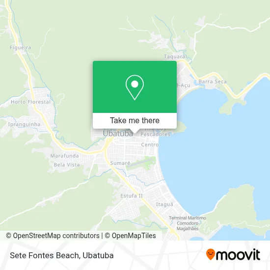 Sete Fontes Beach map