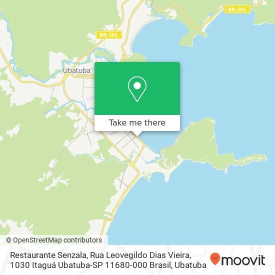 Mapa Restaurante Senzala, Rua Leovegildo Dias Vieira, 1030 Itaguá Ubatuba-SP 11680-000 Brasil