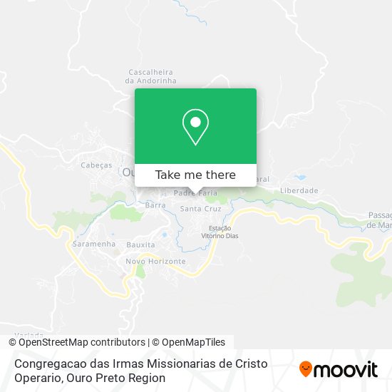 Mapa Congregacao das Irmas Missionarias de Cristo Operario