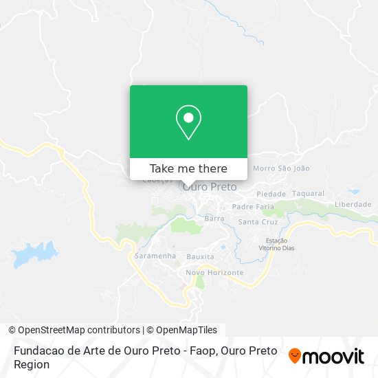 Mapa Fundacao de Arte de Ouro Preto - Faop