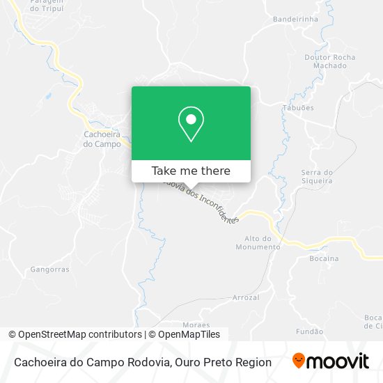 Cachoeira do Campo Rodovia map