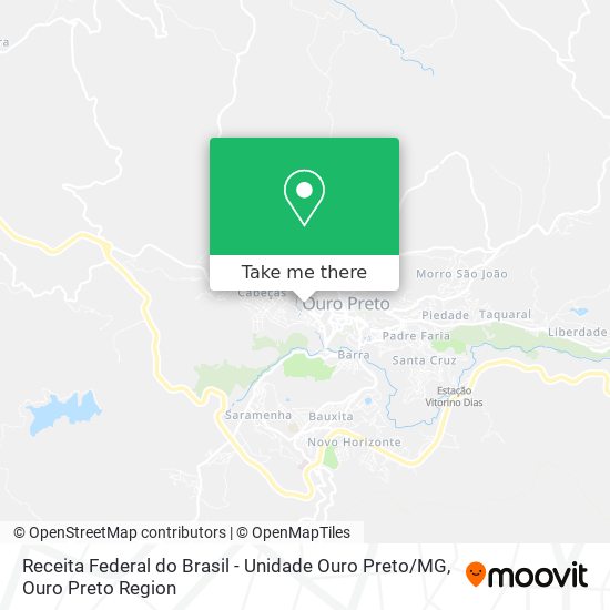 Mapa Receita Federal do Brasil - Unidade Ouro Preto / MG