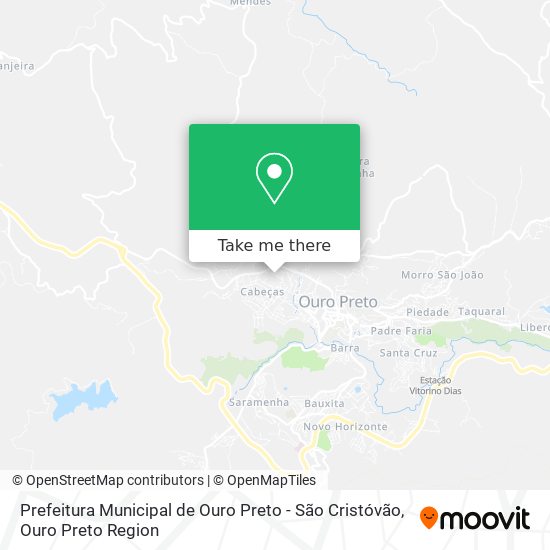 Prefeitura Municipal de Ouro Preto - São Cristóvão map