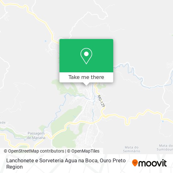 Lanchonete e Sorveteria Agua na Boca map