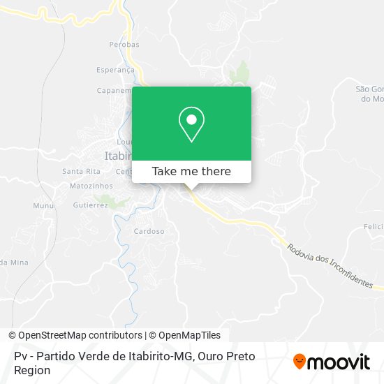 Pv - Partido Verde de Itabirito-MG map