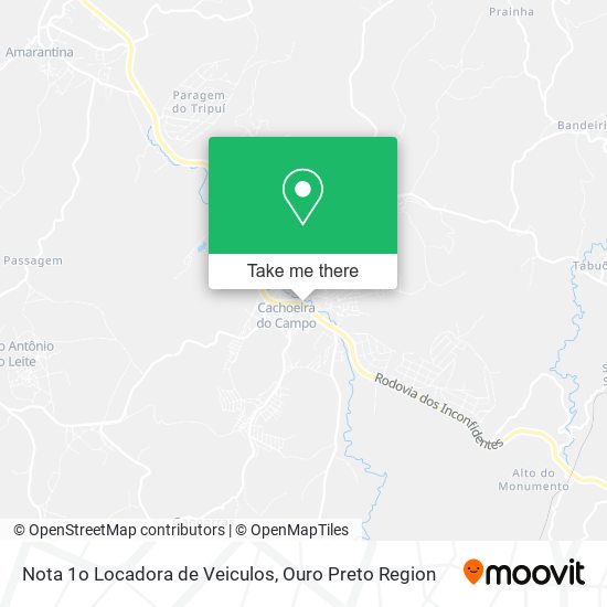 Mapa Nota 1o Locadora de Veiculos