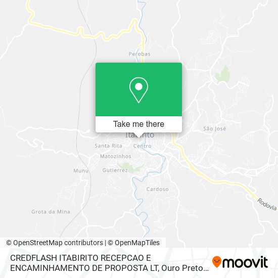 CREDFLASH ITABIRITO RECEPCAO E ENCAMINHAMENTO DE PROPOSTA LT map