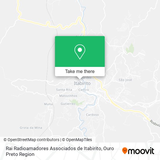 Mapa Rai Radioamadores Associados de Itabirito