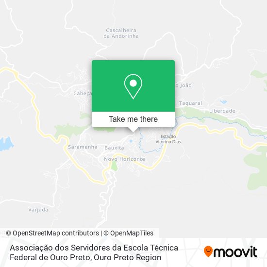 Mapa Associação dos Servidores da Escola Técnica Federal de Ouro Preto