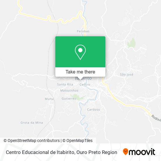 Mapa Centro Educacional de Itabirito