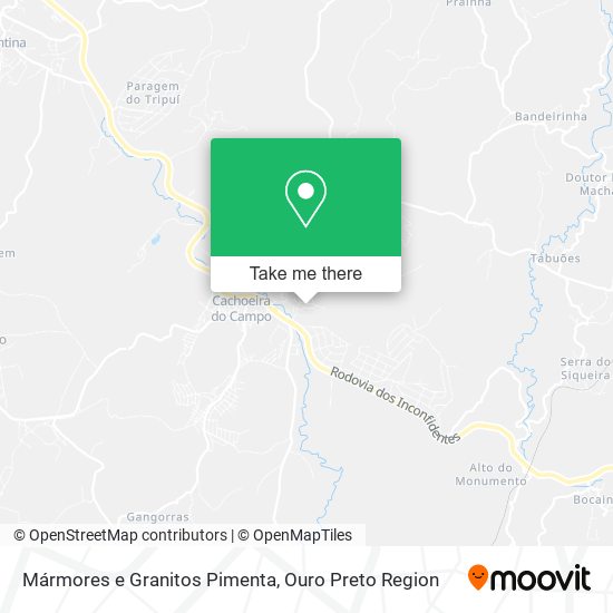 Mapa Mármores e Granitos Pimenta