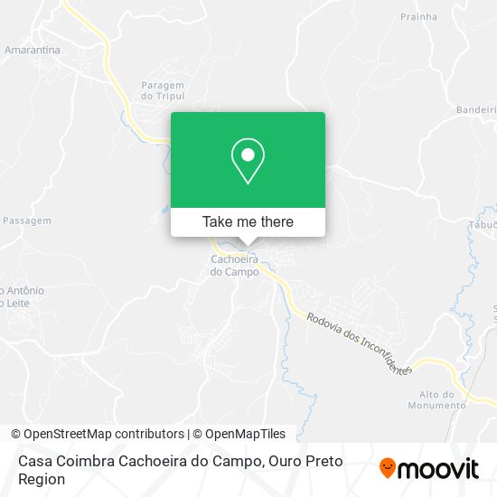 Mapa Casa Coimbra Cachoeira do Campo