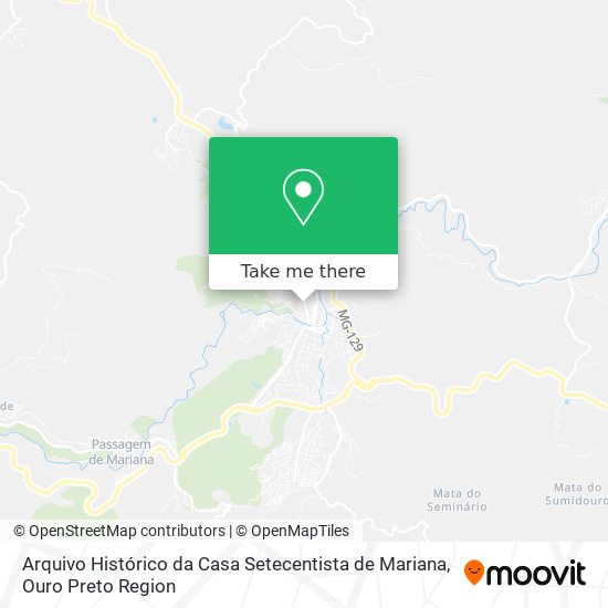 Mapa Arquivo Histórico da Casa Setecentista de Mariana