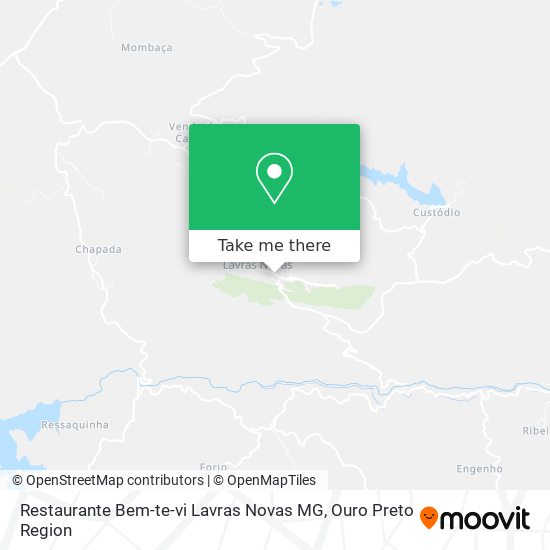 Mapa Restaurante Bem-te-vi Lavras Novas MG