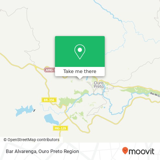 Mapa Bar Alvarenga, Rua Alvarenga, 359 Cabeças Ouro Preto-MG 35400-000