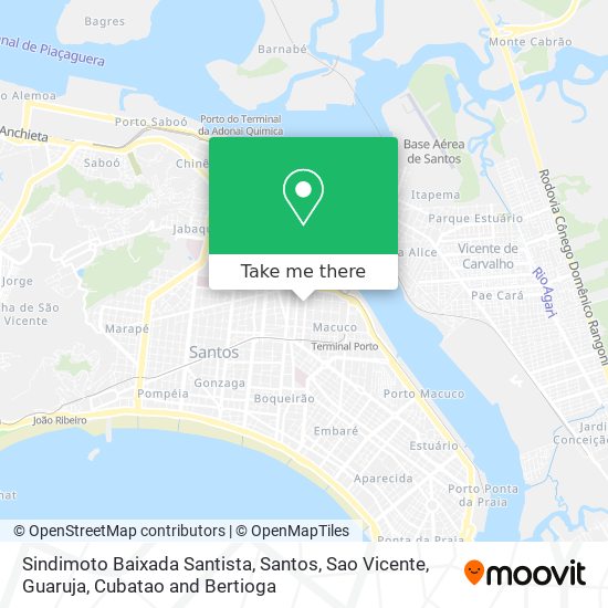 Sindimoto Baixada Santista map