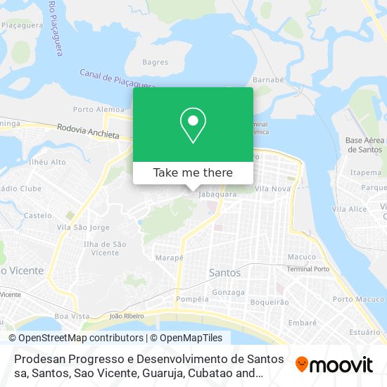 Mapa Prodesan Progresso e Desenvolvimento de Santos sa